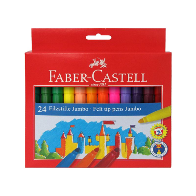 Фломастеры  24цв Faber-Castell Jumbo в картонной коробке